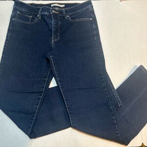 Levi's Modern Straight Leg Shaping Jeans Dark Wash Size 31 High Waist EUC Denim